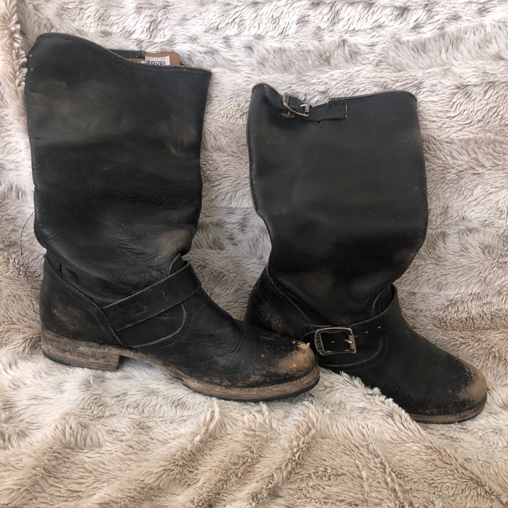 Distressed Veronica slouch Frye boots